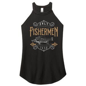 1956 Finest Fisherman 65 Year Old 65th Birthday Fishing Women's Perfect Tri Rocker Tank