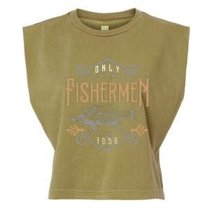 1956 Finest Fisherman 65 Year Old 65th Birthday Fishing Garment-Dyed Women's Muscle Tee