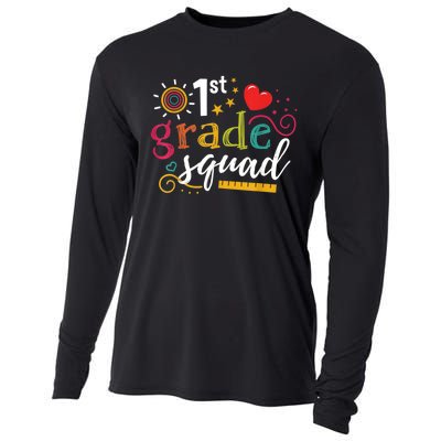 1st First Grade Squad Student Teacher Gift Back To School Cooling Performance Long Sleeve Crew