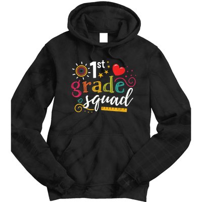 1st First Grade Squad Student Teacher Gift Back To School Tie Dye Hoodie