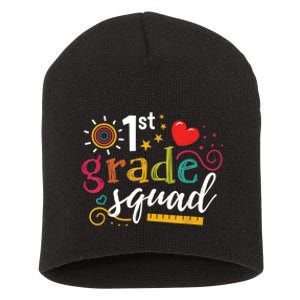 1st First Grade Squad Student Teacher Gift Back To School Short Acrylic Beanie