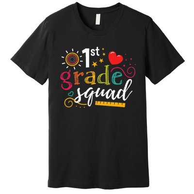 1st First Grade Squad Student Teacher Gift Back To School Premium T-Shirt