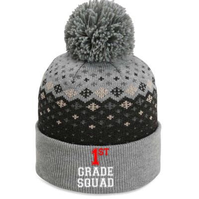 1st First Grade Squad Back To School Teacher Gift The Baniff Cuffed Pom Beanie