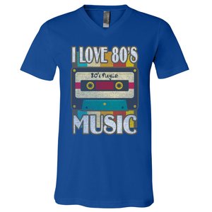 1980's Fasgion I Love 80s Music Meaningful Gift V-Neck T-Shirt