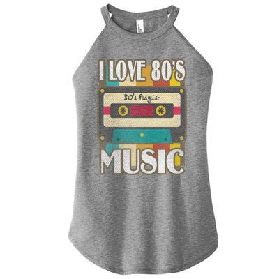 1980's Fasgion I Love 80s Music Meaningful Gift Women’s Perfect Tri Rocker Tank