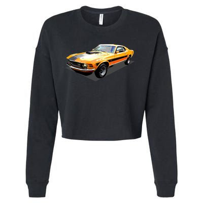 1970 Ford Mustang Mach I, Ideal Birthday Present Or Gift Cropped Pullover Crew