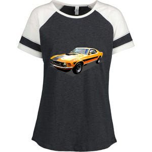 1970 Ford Mustang Mach I, Ideal Birthday Present Or Gift Enza Ladies Jersey Colorblock Tee