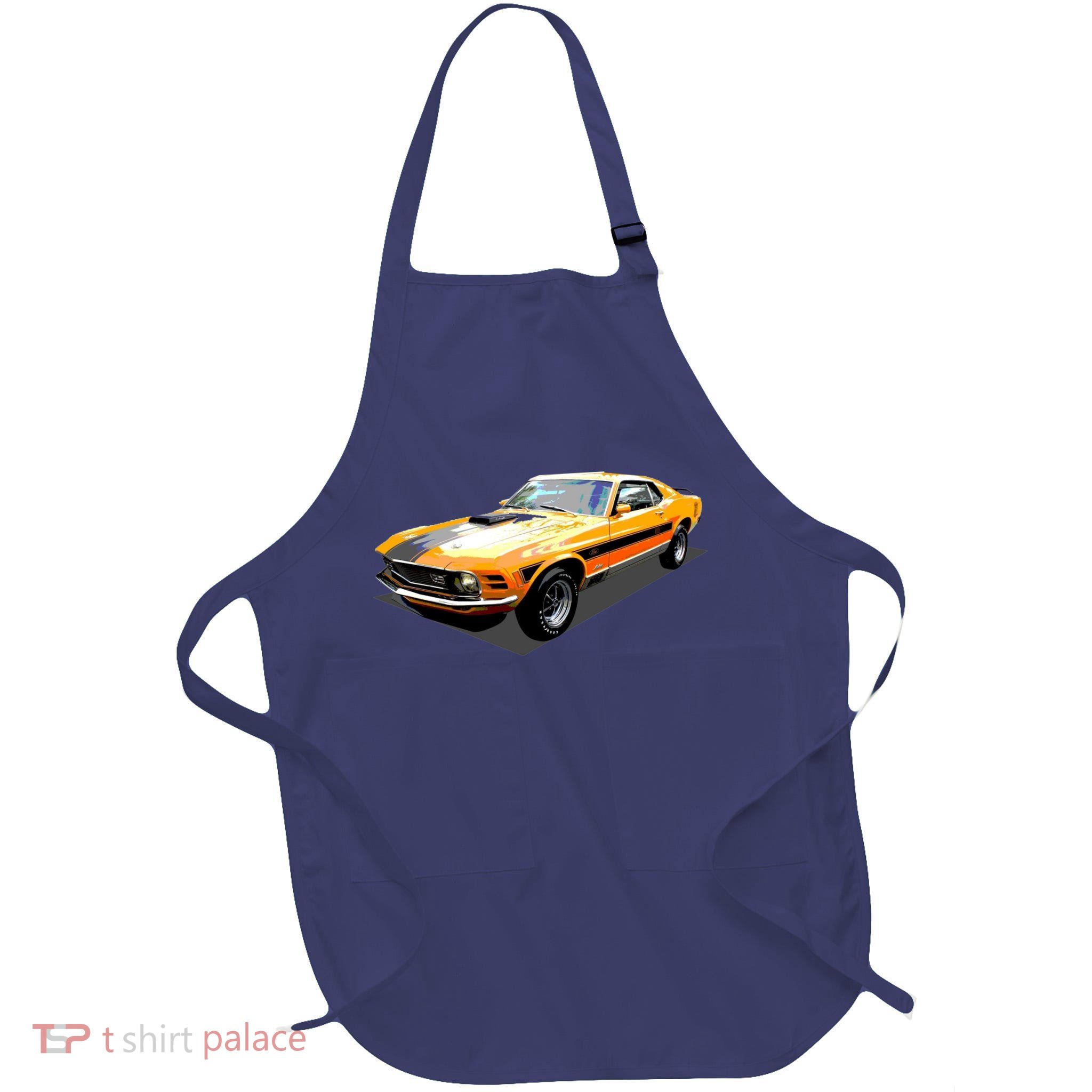 1970 Ford Mustang Mach I, Ideal Birthday Present Or Gift Full-Length Apron With Pockets
