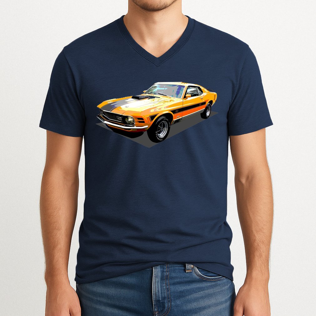 1970 Ford Mustang Mach I, Ideal Birthday Present Or Gift V-Neck T-Shirt
