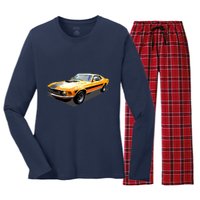 1970 Ford Mustang Mach I, Ideal Birthday Present Or Gift Women's Long Sleeve Flannel Pajama Set 