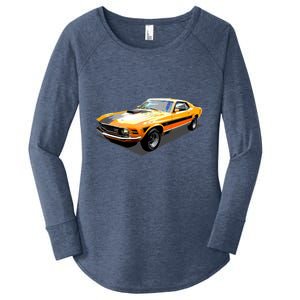 1970 Ford Mustang Mach I, Ideal Birthday Present Or Gift Women's Perfect Tri Tunic Long Sleeve Shirt