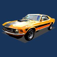 1970 Ford Mustang Mach I, Ideal Birthday Present Or Gift Flatbill Hat