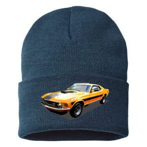 1970 Ford Mustang Mach I, Ideal Birthday Present Or Gift Sustainable Knit Beanie