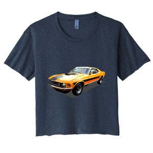 1970 Ford Mustang Mach I, Ideal Birthday Present Or Gift Women's Crop Top Tee