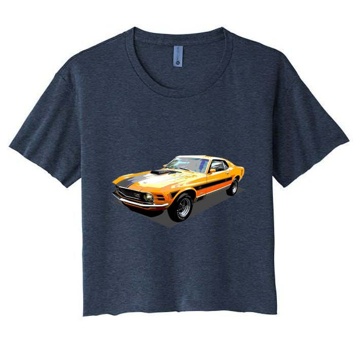 1970 Ford Mustang Mach I, Ideal Birthday Present Or Gift Women's Crop Top Tee