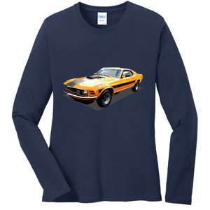 1970 Ford Mustang Mach I, Ideal Birthday Present Or Gift Ladies Long Sleeve Shirt