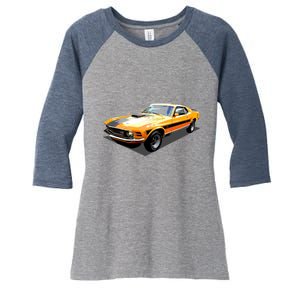 1970 Ford Mustang Mach I, Ideal Birthday Present Or Gift Women's Tri-Blend 3/4-Sleeve Raglan Shirt