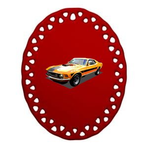 1970 Ford Mustang Mach I, Ideal Birthday Present Or Gift Ceramic Oval Ornament