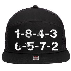 18436572 Firing Order Numbers Funny 7 Panel Mesh Trucker Snapback Hat