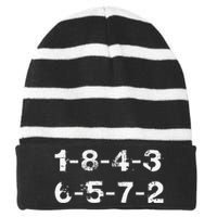 18436572 Firing Order Numbers Funny Striped Beanie with Solid Band