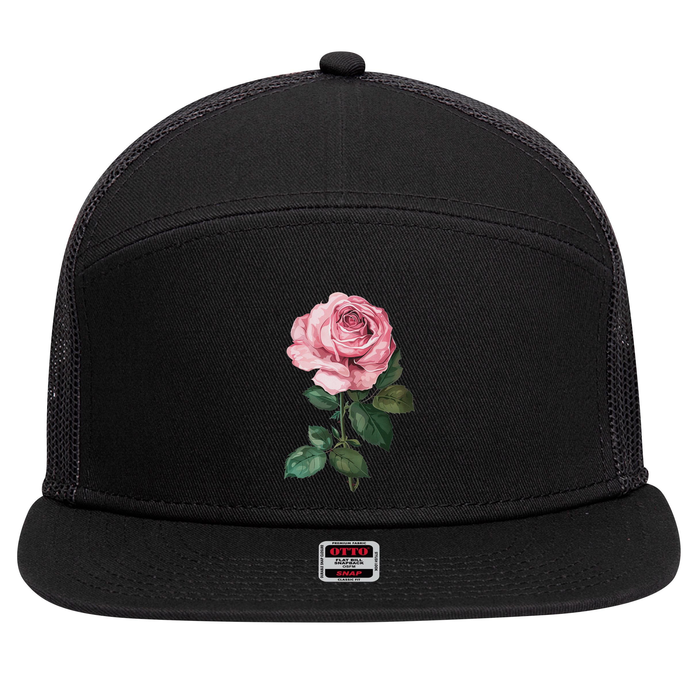 199 Flowers Rose 7 Panel Mesh Trucker Snapback Hat