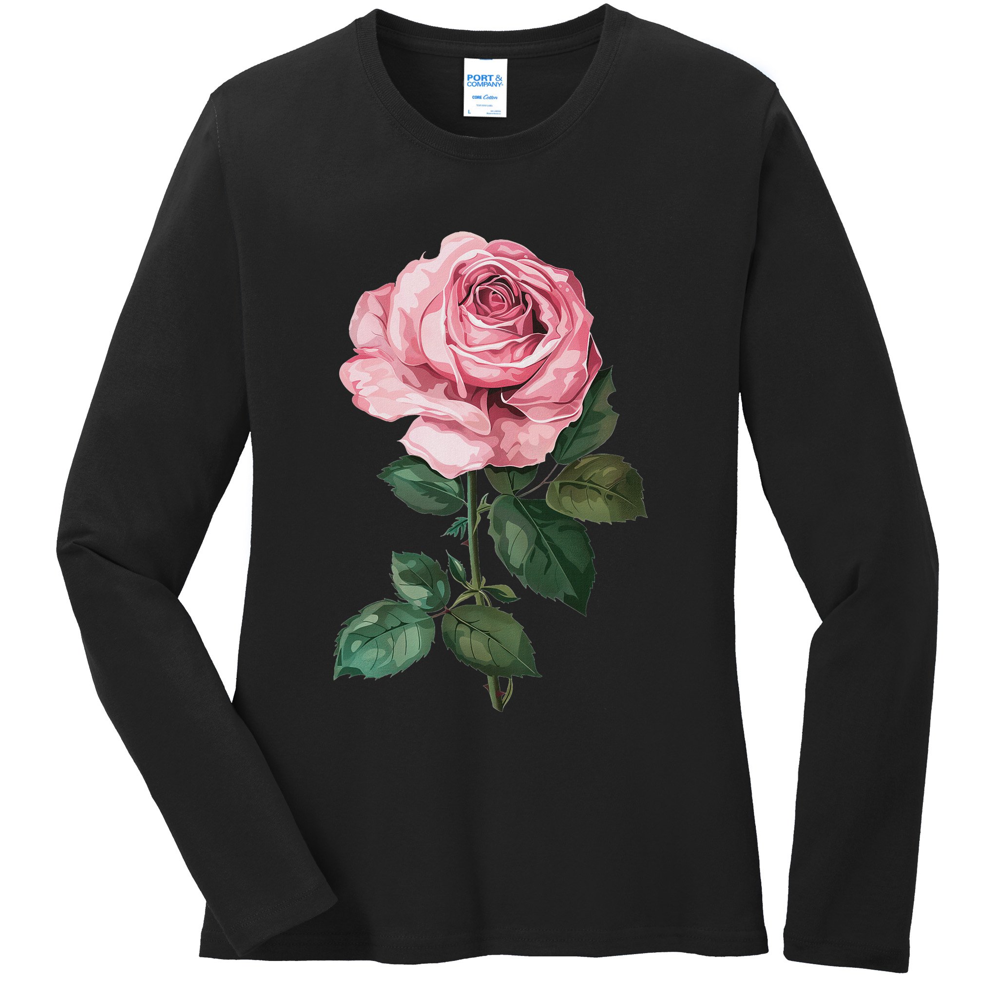 199 Flowers Rose Ladies Long Sleeve Shirt