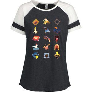 15 Fears Risograph Icons Enza Ladies Jersey Colorblock Tee