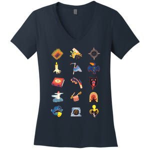 15 Fears Risograph Icons Women's V-Neck T-Shirt