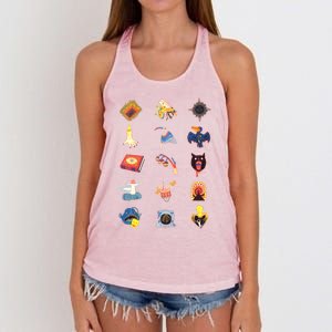 15 Fears Risograph Icons Women's Knotted Racerback Tank