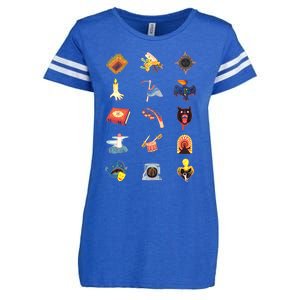 15 Fears Risograph Icons Enza Ladies Jersey Football T-Shirt