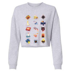 15 Fears Risograph Icons Cropped Pullover Crew