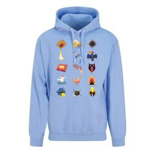 15 Fears Risograph Icons Unisex Surf Hoodie