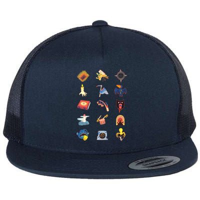 15 Fears Risograph Icons Flat Bill Trucker Hat