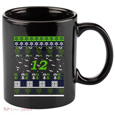 12 Flying Seahawks Ugly Christmas Sweater  11oz C Handle Ceramic Mug