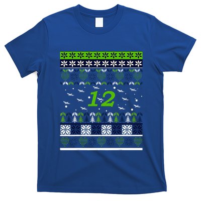12 Flying Seahawks Ugly Christmas Sweater  T-Shirt