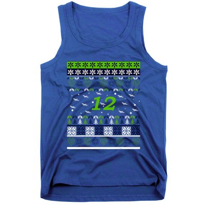 12 Flying Seahawks Ugly Christmas Sweater  Tank Top