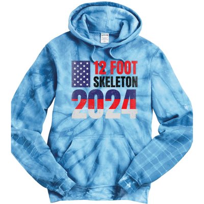 12 Foot Skeleton 2024 Giant Skelly Election Humor Usa Tie Dye Hoodie