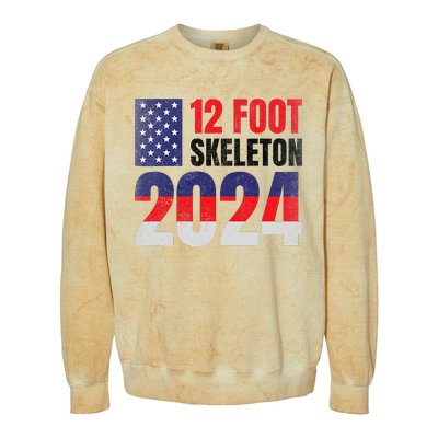 12 Foot Skeleton 2024 Giant Skelly Election Humor Usa Colorblast Crewneck Sweatshirt