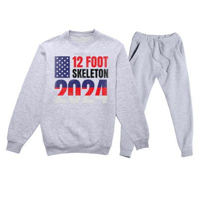 12 Foot Skeleton 2024 Giant Skelly Election Humor Usa Premium Crewneck Sweatsuit Set