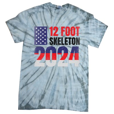 12 Foot Skeleton 2024 Giant Skelly Election Humor Usa Tie-Dye T-Shirt