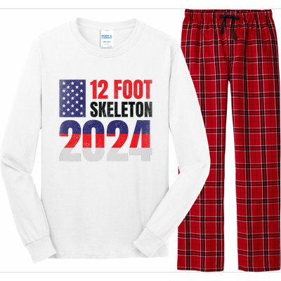 12 Foot Skeleton 2024 Giant Skelly Election Humor Usa Long Sleeve Pajama Set