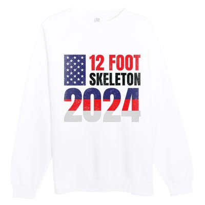 12 Foot Skeleton 2024 Giant Skelly Election Humor Usa Premium Crewneck Sweatshirt