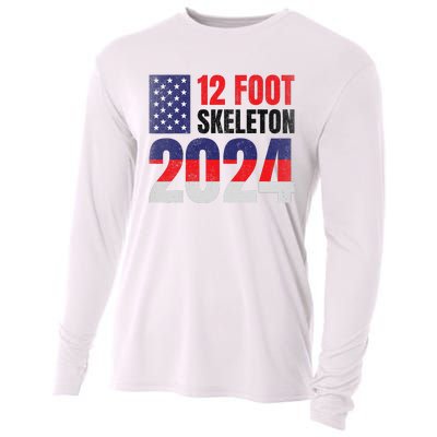 12 Foot Skeleton 2024 Giant Skelly Election Humor Usa Cooling Performance Long Sleeve Crew