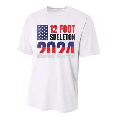 12 Foot Skeleton 2024 Giant Skelly Election Humor Usa Performance Sprint T-Shirt