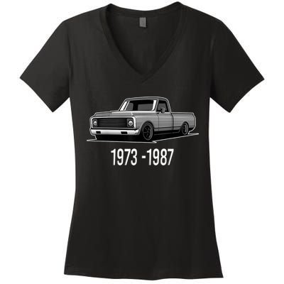 19731987 Funny Squarebody Vintage Women's V-Neck T-Shirt