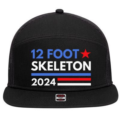 12 Foot Skeleton 2024 Giant Skelly Funny Election Humor 7 Panel Mesh Trucker Snapback Hat