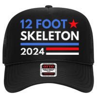 12 Foot Skeleton 2024 Giant Skelly Funny Election Humor High Crown Mesh Back Trucker Hat