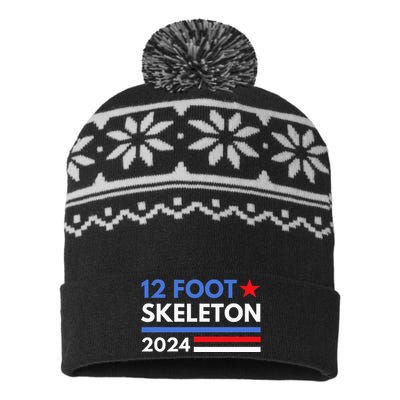 12 Foot Skeleton 2024 Giant Skelly Funny Election Humor USA-Made Snowflake Beanie