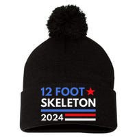 12 Foot Skeleton 2024 Giant Skelly Funny Election Humor Pom Pom 12in Knit Beanie