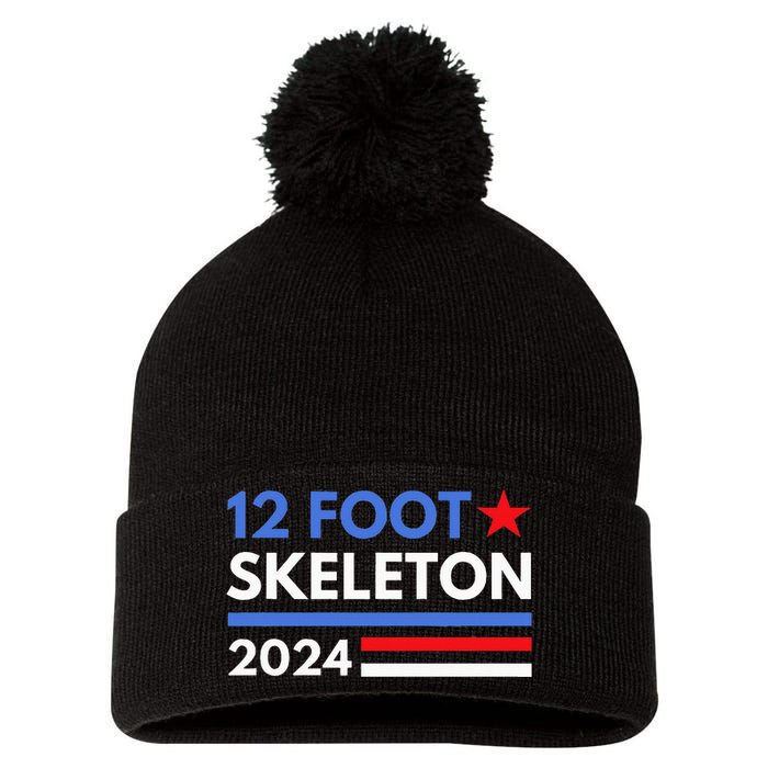 12 Foot Skeleton 2024 Giant Skelly Funny Election Humor Pom Pom 12in Knit Beanie